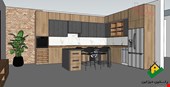 فایل اسکچاپ طراحی ویلا 110 متری به همراه طراحی کابینت