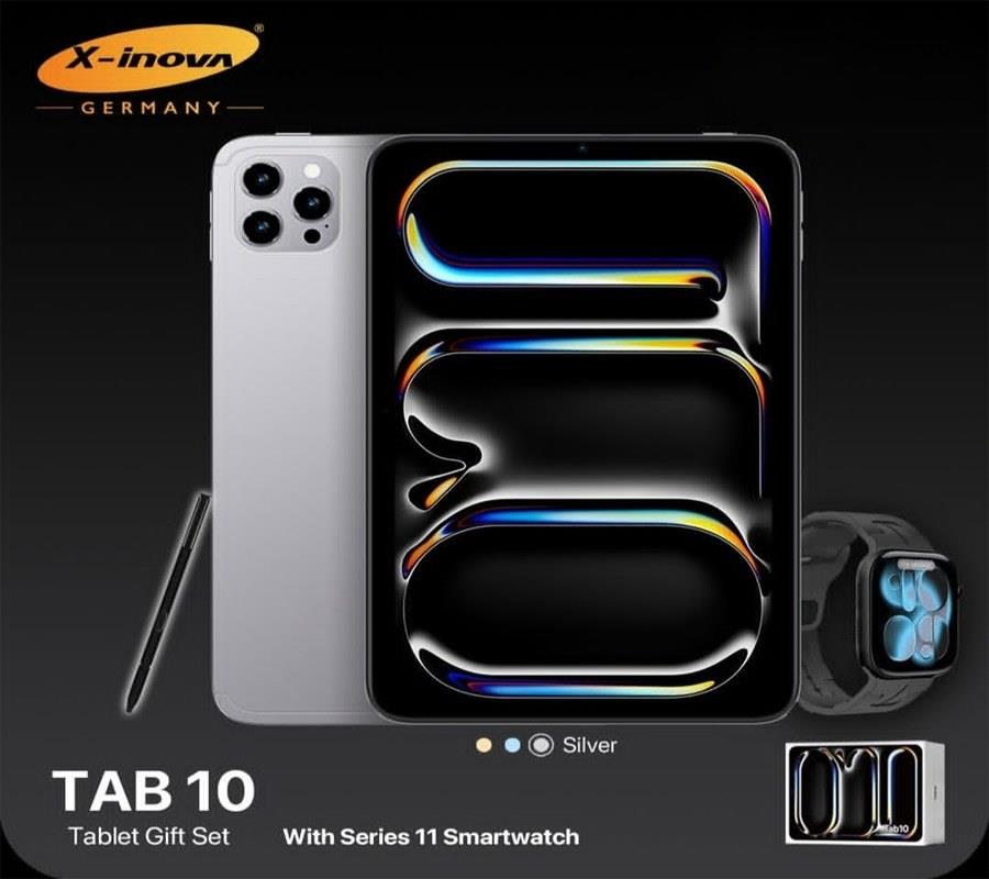  تبلت X‑Inova Tab10 رم 4GB حافظه 64GB | دو سیمکارت + رجیستر دائم + ساعت هوشمند هدیه - خرید با بهترین قیمت - تولید 2026 