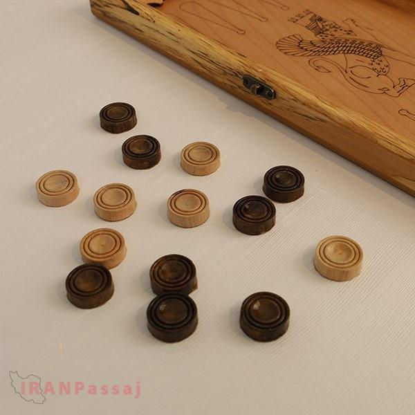 مهره تخته نرد چوبی کد SH215 – ست ۳۲ عددی با چوب طبیعی در دو سایز – خرید اینترنتی از ایران پاساژ