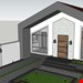  فایل اسکچاپ طراحی پلان  و نما و محوطه حیاط ویلا 115متری فلت در زمین 200 متری 