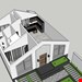  فایل اسکچاپ طراحی پلان  و نما و محوطه حیاط ویلا 115متری فلت در زمین 200 متری 
