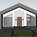  فایل اسکچاپ طراحی پلان  و نما و محوطه حیاط ویلا 115متری فلت در زمین 200 متری 