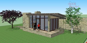 فایل اسکچاپ طراحی خونه باغ ویلایی واقع در روستای بنکوه گرمسار 