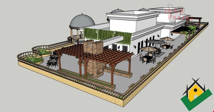 خرید اینترنتی فایل اسکچاپ طراحی روف گاردن پروژه برج باغ مینیاتور بابلسر
