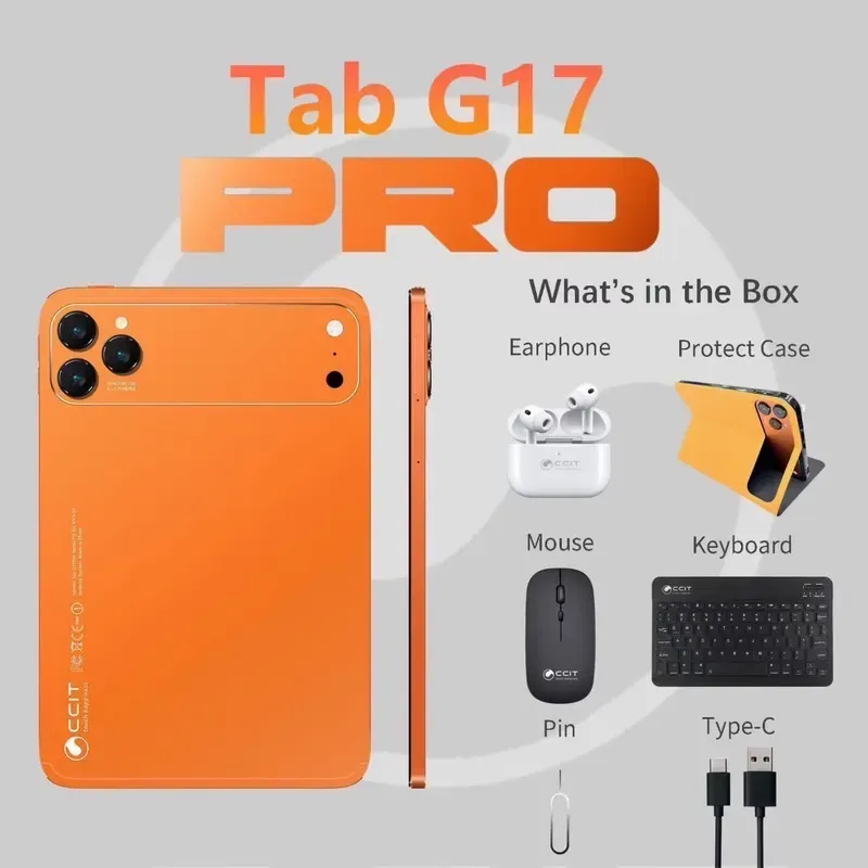 تبلت برند CCIT مدل G17 Pro حافظه واقعی 64GB، رم 4GB،دو سیم‌کارت،صفحه نمایشی 10 اینچ, 5G، همراه با قلم، کیبورد، موس، ایرپاد و گلس، تولید 2026 – خرید اینترنتی از ایران پاساژ
