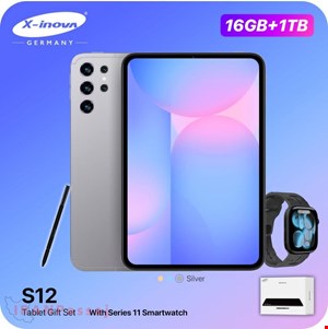 قیمت تبلت X‑inova S12 رم 16GB حافظه 16GB قابلیت ارتقا تا 1TB + ساعت هوشمند هدیه | خرید با بهترین قیمت تبلت 10 اینچ سیم کارت خور + هدیه اپل واچ⌚📱