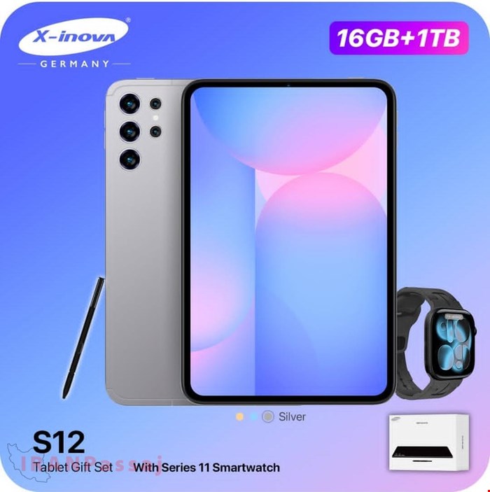 قیمت تبلت X‑inova S12 رم 16GB حافظه 16GB قابلیت ارتقا تا 1TB + ساعت هوشمند هدیه | خرید با بهترین قیمت تبلت 10 اینچ سیم کارت خور + هدیه اپل واچ⌚📱