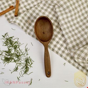 ملاقه چوبی آجیل سر بیضی گود چوب گردو سیاه SH345 - خرید اینترنتی ملاقه چوبی دست‌ساز از ایران پاساژ