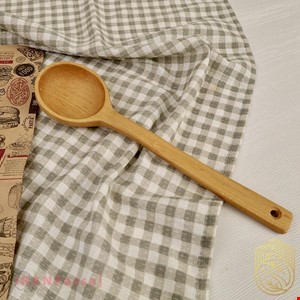 ملاقه چوبی دسته گرد ۳۰ سانتی بلوط SH347 - خرید اینترنتی ملاقه