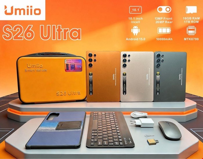 تبلت Umiio S26 Ultra رم 4 حافظه 128 گیگ با صفحه 10.1 اینچ، باتری 10000، سیم‌کارت‌خور + کیف و لوازم کامل | 7 روز ضمانت بازگشت بدون قید و شرط + 1 سال ضمانت ایران پاساژ