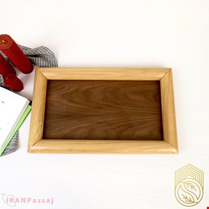 خرید اینترنتی سینی خراطی لبه پهن چوب توسکا Sh270 - سینی پذیرایی چوبی شیک از ایران پاساژ