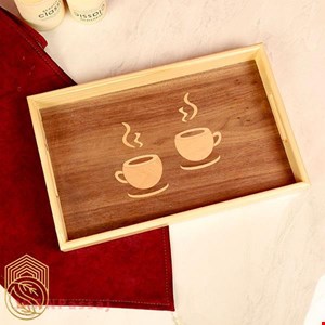 خرید اینترنتی سینی سرو و پذیرایی چوبی طرح فنجون Sh70 – سینی چوبی شیک و کاربردی ایران پاساژ
