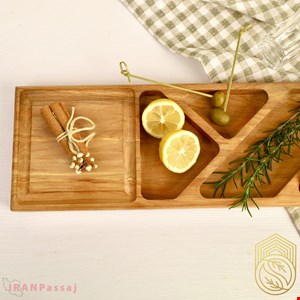 سینی مزه مستطیل استنددار چوب توسکا SH285 - سرو حرفه‌ای و شیک برای مهمانی‌ها