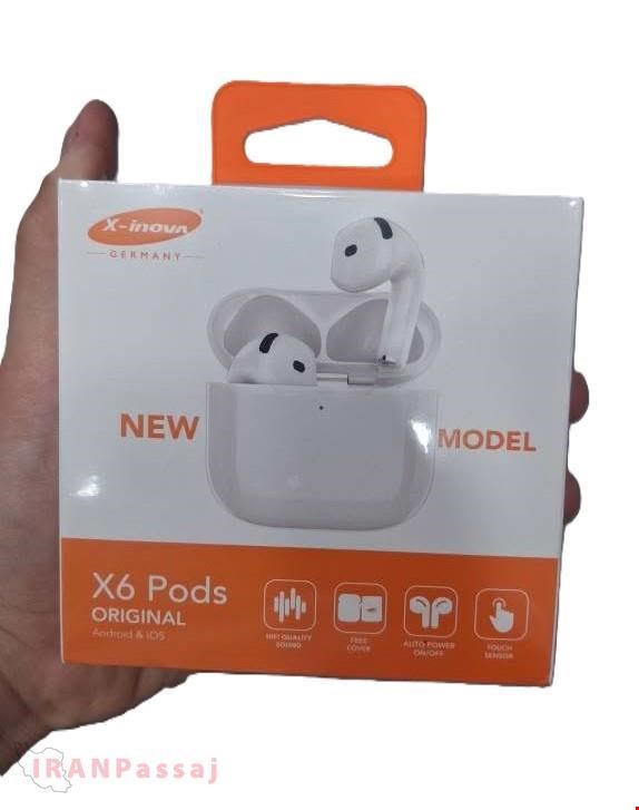 ایرپاد بلوتوثی X-inova مدل X6 Pods – نویز کم، کیفیت صدای بالا، سازگار با Android و iOS – خرید اینترنتی از ایران پاساژ