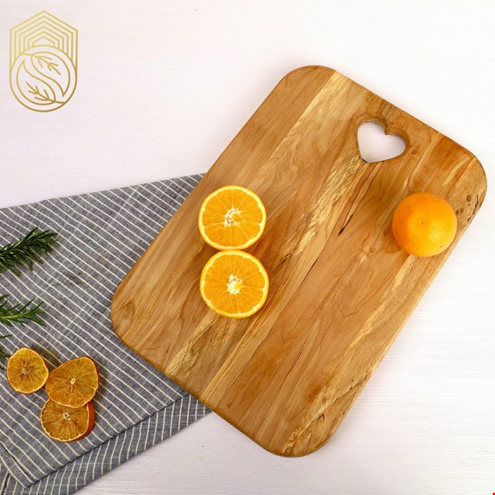 تخته گوشت و تخته سرو چوبی دسته قلبی توسکا کد sh291