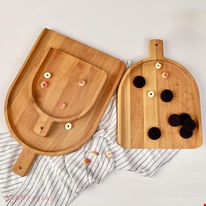 خرید تخته سرو و پذیرایی چوبی فانتزی توخالی لبه‌دار کد SH5 | طراحی خاص برای سرو شیک و کاربردی