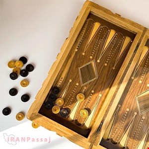 تخته نرد سنندج منبت کاری گردو همراه با مهره SH426 – هنر دست اصیل کردستان با چوب طبیعی – خرید اینترنتی از ایران پاساژ