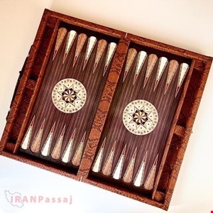 تخته نرد چرمی با مهره sh433 – طراحی مسافرتی لوکس با قفل و دسته – خرید اینترنتی از ایران پاساژ