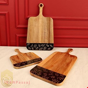 ست ۳ عددی تخته چوبی نقاشی شده برای برش و سرو | طراحی منحصربه‌فرد کد SH97