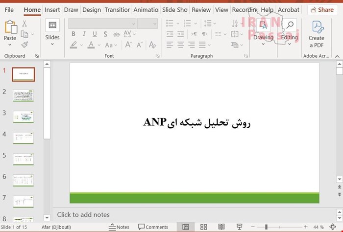 خرید اینترنتی پاورپوینت روش تحلیل شبکه ای ANP