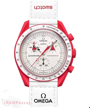 ساعت مچی اسپرت امگا سواچ مدل مأموریت به مریخ – طراحی خاص و رنگ جذاب قرمز سفید – خرید اینترنتی از ایران پاساژ