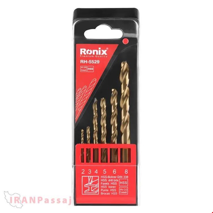 ست مته5% کبالت 6عددی (2,3,4,5,6,8) رونیکس مدل RH-5529 – خرید اقساطی از ایران پاساژ