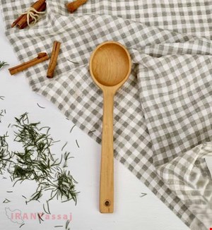 ملاقه چوبی دسته گرد ۳۰ سانتی بلوط SH347 - خرید اینترنتی ملاقه