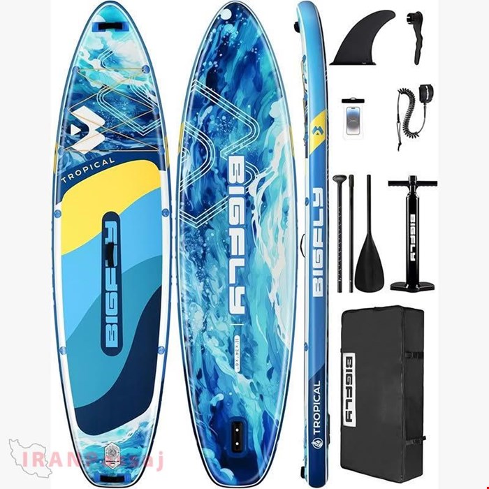 پدل برد بادی Bigfly مدل Tropical Blue – تعادل بالا، دوام عالی و تجربه‌ای حرفه‌ای روی آب – خرید اینترنتی از ایران پاساژ