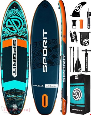 پدل برد Sporit مدل AirCruiser Pro سایز 11’6×35″×6″ – طراحی ۲۰۲۵ با ساختار MSL و drop-Stitch – خرید اینترنتی از ایران پاساژ