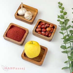 کاسه (پیاله) چوبی کوچک مستطیلی sh530 – ساخته‌شده از چوب طبیعی گردوی جوینت‌شده و کوره‌رفته – خرید اینترنتی از ایران پاساژ