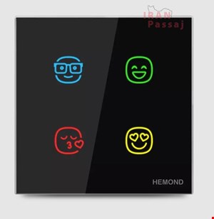 خرید اینترنتی کلید لمسی روشنایی چهار پل (مدل ایموجی) هوشمند PRO هموند