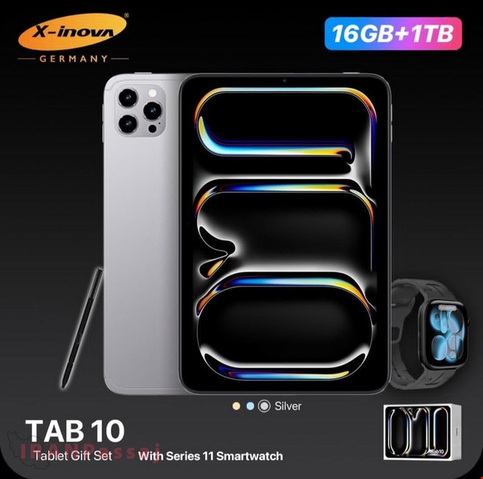 تبلت X‑Inova Tab10 رم 16GB حافظه 16GB قابلیت ارتقا تا 1TB + ساعت هوشمند هدیه | خرید با بهترین قیمت