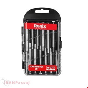 ست 12 عددی پیچ گوشتی ساعتی دسته فلزی رونیکس مدل RH-2713 – کیت حرفه‌ای پیچ‌گوشتی مینیاتوری دوسو و چهارسو کروم وانادیوم با دسته تمام‌فلزی – خرید اینترنتی از ایران پاساژ