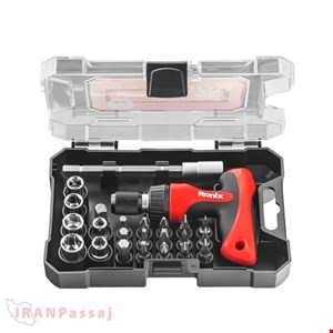 ست 24 عددی بیت و بکس رونیکس مدل RH-2715 – کیت فشرده سری پیچ‌گوشتی و بکس کروم وانادیوم با دسته جغجغه‌ای مشتی T شکل – خرید اینترنتی از ایران پاساژ