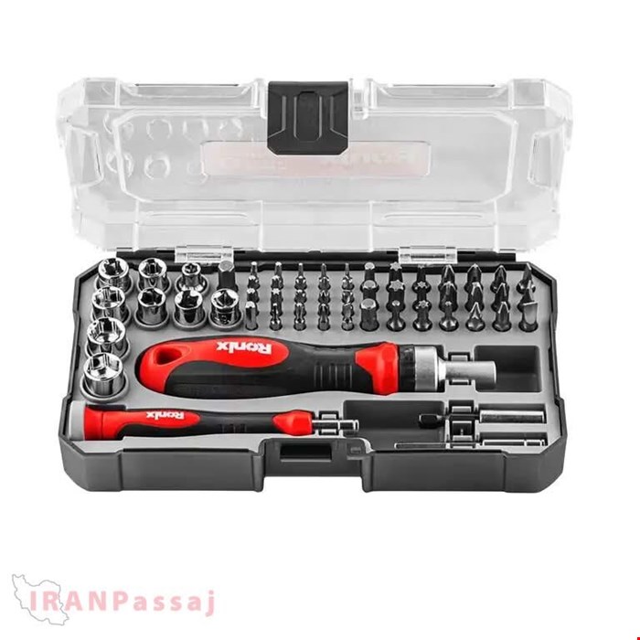 ست 56 عددی بیت و بکس رونیکس مدل RH-2717 – کیت ترکیبی سری پیچ‌گوشتی ساعتی، صنعتی و بکس کروم وانادیوم با دسته جغجغه – خرید اینترنتی از ایران پاساژ