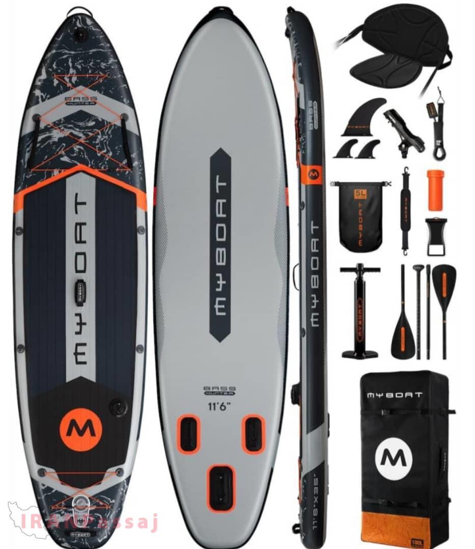 پدل‌ برد بادی My Boat مدل Bass Hunter رنگ طوسی – پایدار، مقاوم و مناسب تفریحات آبی – خرید اینترنتی از ایران پاساژ